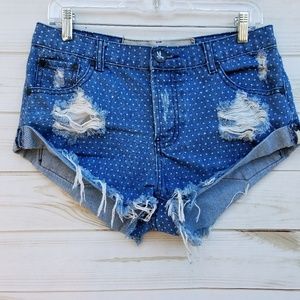 One Teaspoon 26 denim shorts polka dot fits 28